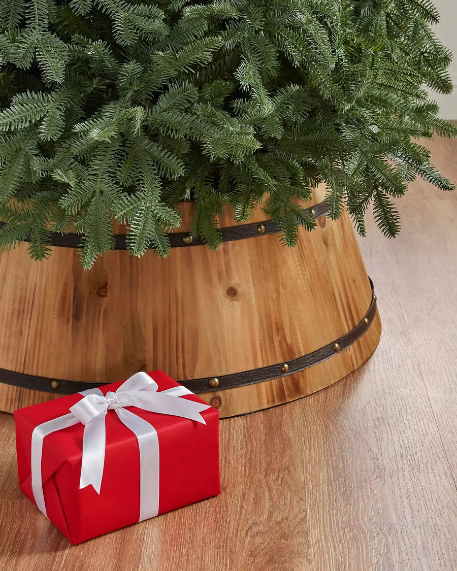 Saia Rígida de árvore de Natal de barril de madeira