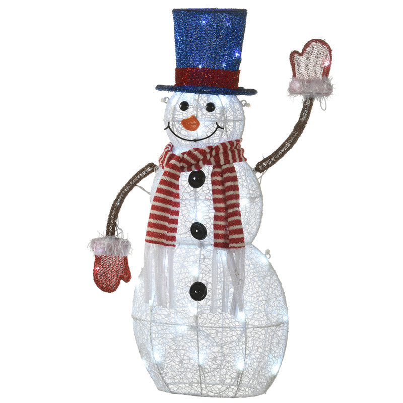 Boneco de Neve em Tecido Iluminado com LED – 76 cm — imagem 2