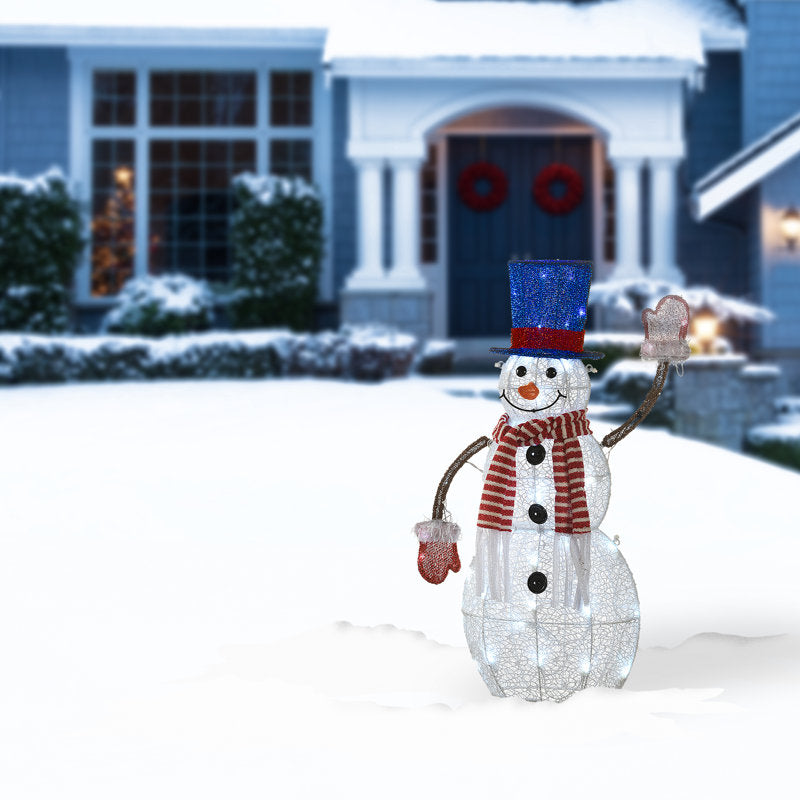Boneco de Neve em Tecido Iluminado com LED – 76 cm — imagem 1