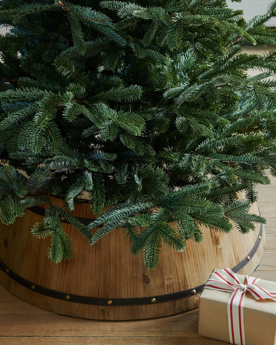 Saia Rígida de árvore de Natal de barril de madeira