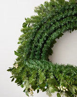 Guirlanda de Natal 90 cm com LED, Folhagens Verdes e Mini Frutas Claras