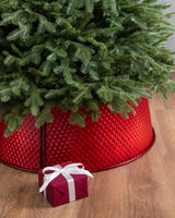 Saia Rígida para Árvore de Natal em Metal Vermelho Texturizado