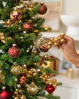 Mini Árvore de Natal 90 cm Encanto Imperial Vermelho & Dourado com Luzes LED