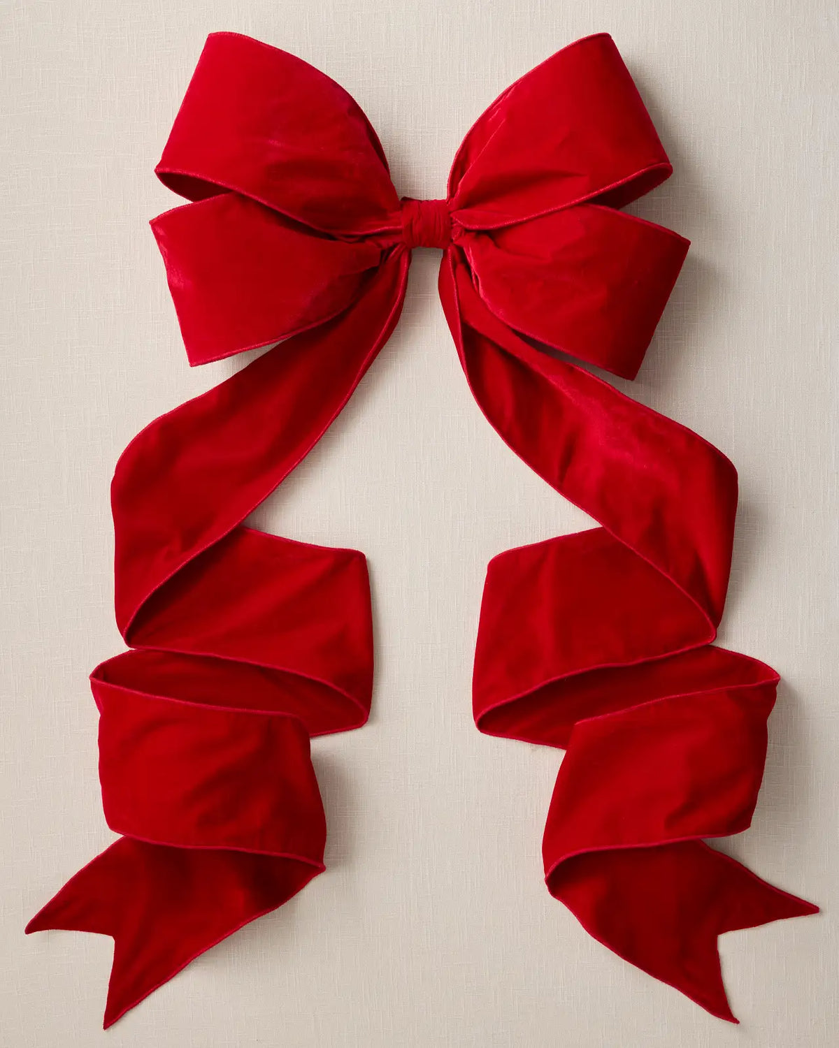 Topo de Árvore Laço de Veludo Vermelho Luxo