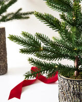 Trio de Mini Árvores de Natal Bosque Encantado Vasos Rústicos com Luzes LED