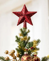 Mini Árvore de Natal 90 cm Encanto Imperial Vermelho & Dourado com Luzes LED