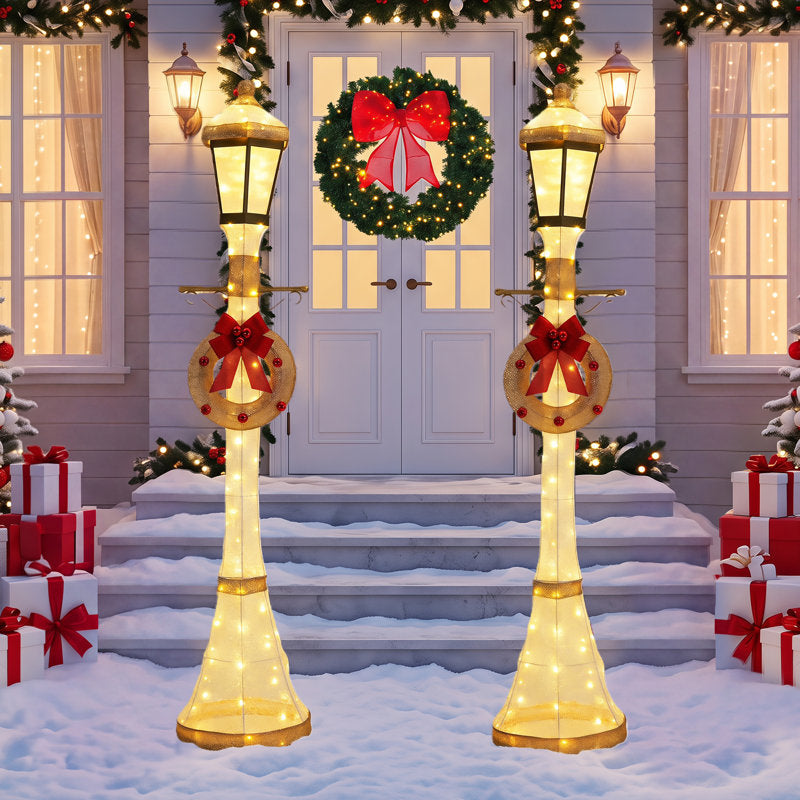 Postes Natalinos Iluminados com LED – Kit com 2 de 1,83 m — imagem 1