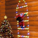 Escada Luz em LED Colorido Decoração de Natal com Papai Noel Pendurado 3M
