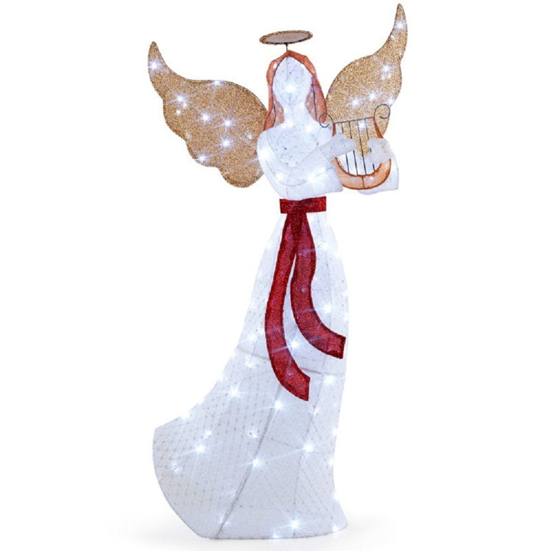 Anjo Natalino com Harpa e 120 LEDs – 1,52 m — imagem 2