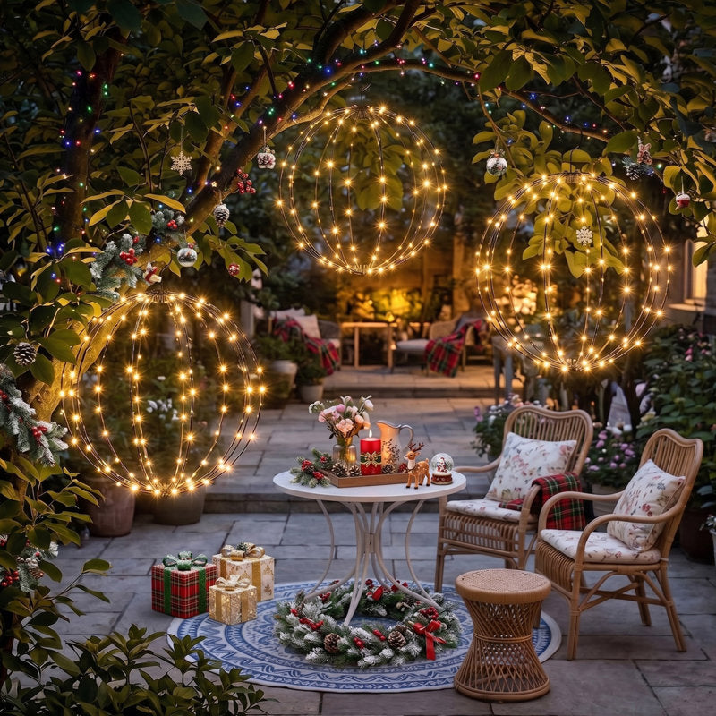 Esferas Natalinas Dobráveis com LED – Kit com 3 Peças — imagem 1