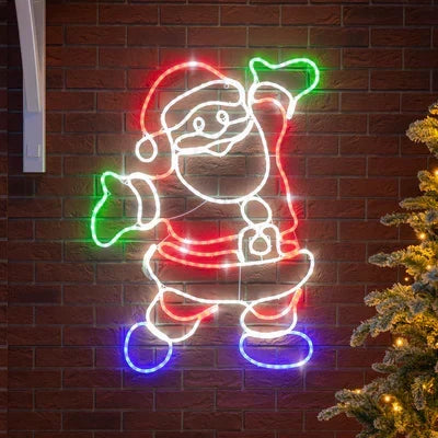 Natal Feliz Papai Noel em LED