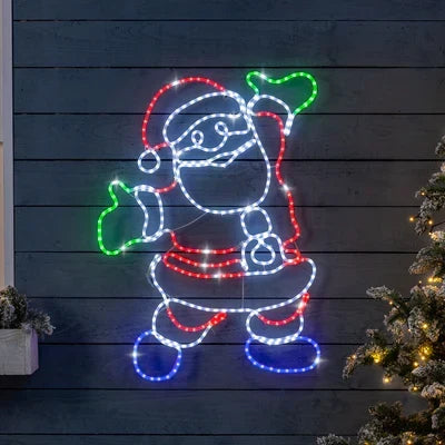Natal Feliz Papai Noel em LED