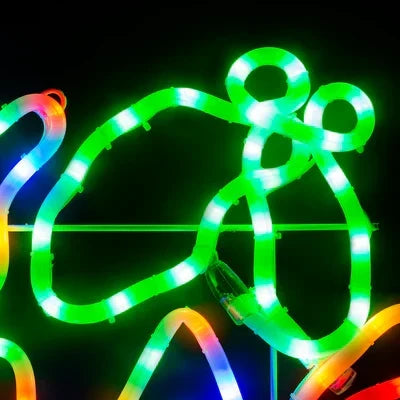Letreiro de Natal com luzes de corda em LED