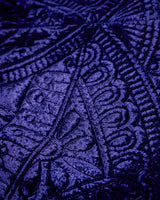 Saia para Árvore de Natal em Veludo Azul Meia-Noite com Relevo
