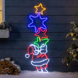 Luminária de parede Papai Noel e Estrela com LED
