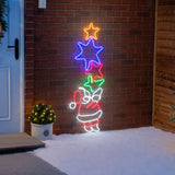Luminária de parede Papai Noel e Estrela com LED