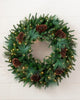 Guirlanda de Natal 90 cm com LED, Pinhas e Folhagens Verdes