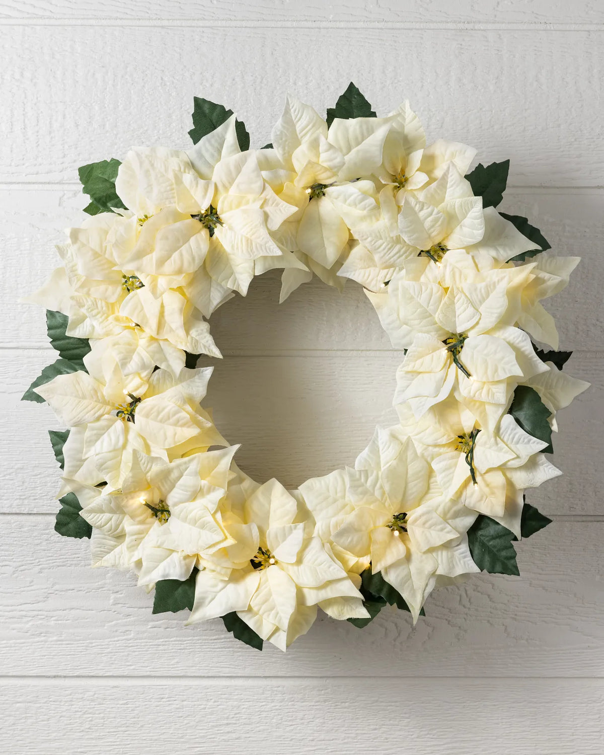Guirlanda Flores Marfim Com LED 90 cm